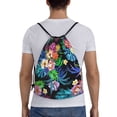 thumbnail image 2 of Easygdp Colorful Flowers Drawstring Backpack, Beach Sackpack, Travel Sackpack Lightweight for Sports, Gym, Travel, Swimming - Small, 2 of 9