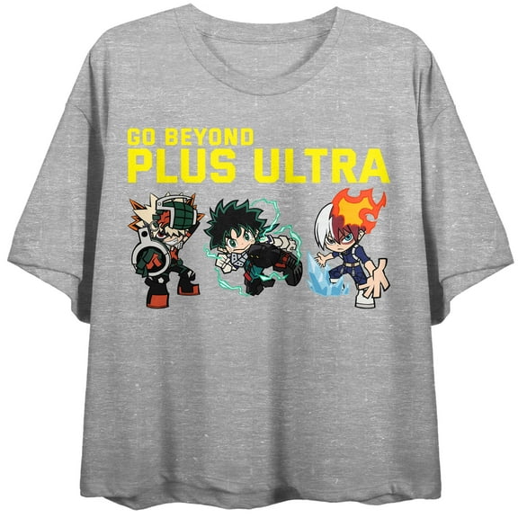 My Hero Academia Go Beyond on Women's Athletic Heather Crop-L