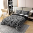 thumbnail image 2 of Erosebridal Leopard Print 100% Cotton Duvet Cover King Size,Jungle Wildlife Bedding Sets King Size,Gray Black Farmhouse 03 For Men Women,Lightweight Room Decorative Reversible,3pcs（No Comforter）, 2 of 9
