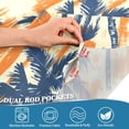 thumbnail image 3 of Yayeee Kitchen Curtains Tier Pair Light Filtering 27"x24" Rod Pocket Short Cafe Window Panel, Dark Blue Palm Pattern, 3 of 7