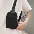 thumbnail image 3 of Bolso Pecho Bolso Bandolera Informal Bolsos Tipo Cartera para Exteriores Bolso Mensajero (negro), 3 of 9