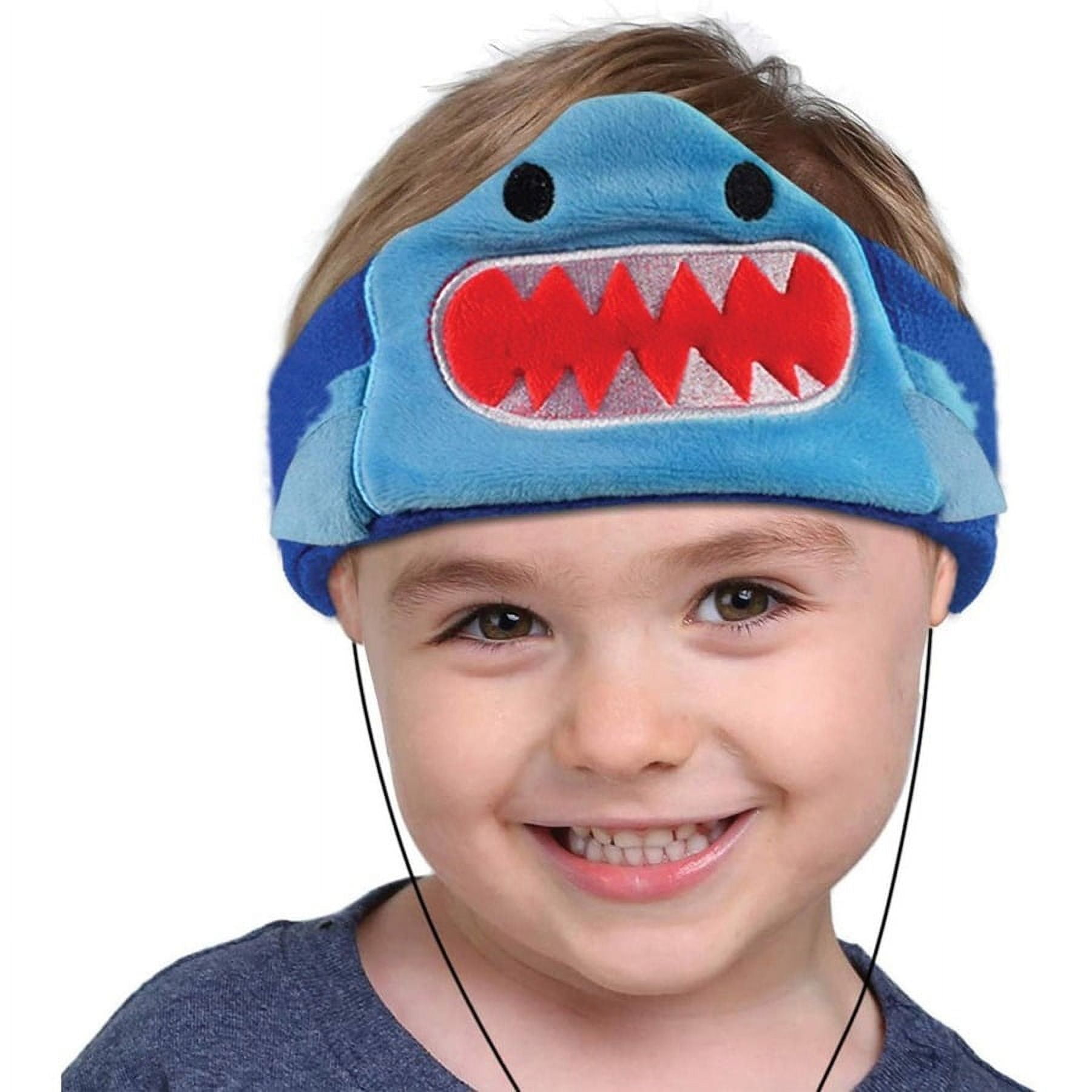 Contixo Noise-Cancelling Over-Ear Kids Headphones, Adjustable Fleece Wired Headphones, Blue Shark