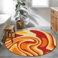 thumbnail image 3 of Orange Yellow Round Area Rug 3.3Ft Washable Circle Rugs for Dining Room Table, Modern Ombre Abstract Aesthetic Art Non-Slip Carpet Floor Mats Indoor Outdoor Carpet Runner Aesthetic Home Decor, 3 of 8