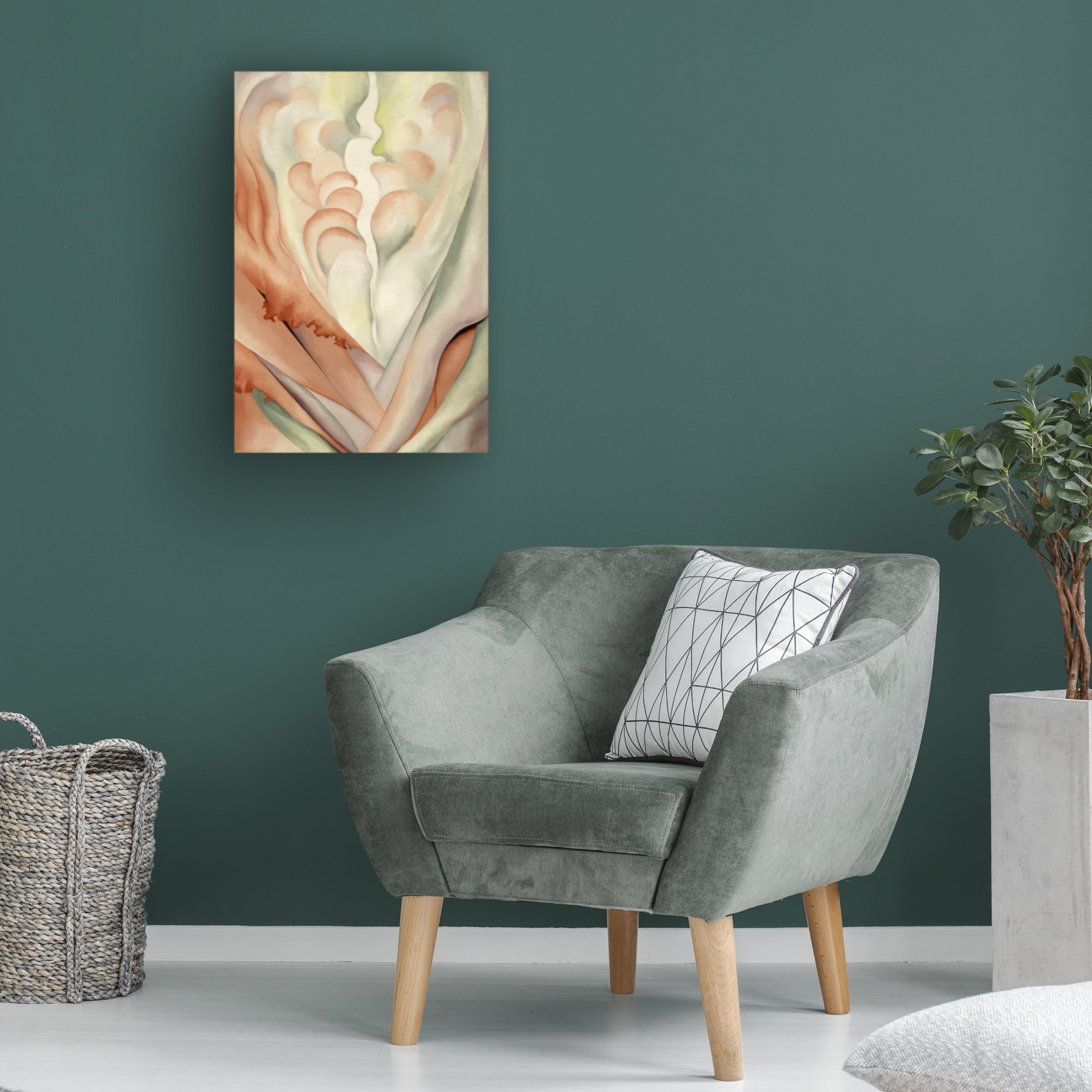Canvas Wall Art - Vintage Apple Collection 'OKeefe Flower Abstraction' Wall Art for Living Room, Bedroom, or Office Décor by Trademark Fine Art - 30 x 47 Inches