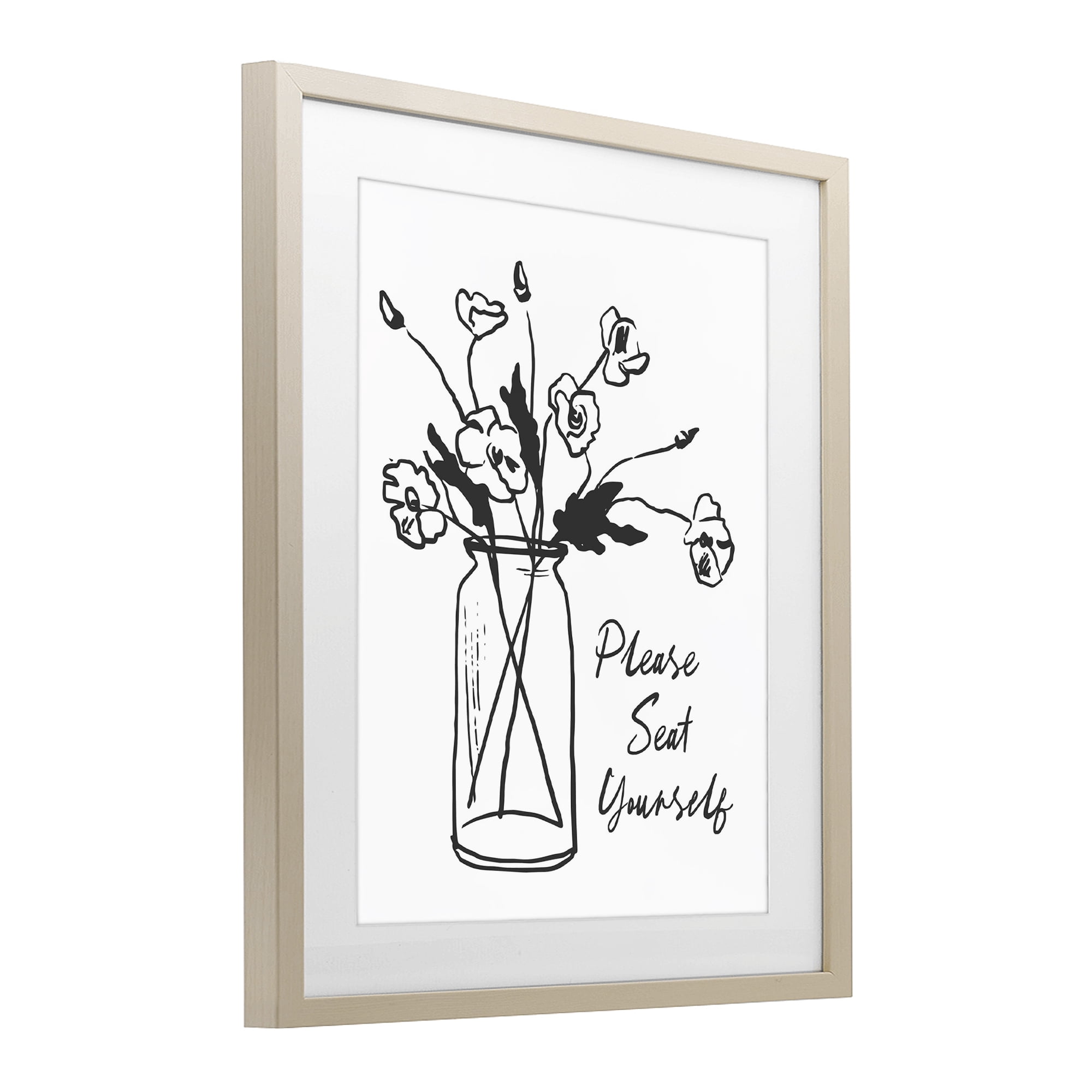 Stupell Industries Seat Yourself Bathroom Flowers Birch Framed Print Under Glass, design by Lettered and Lined