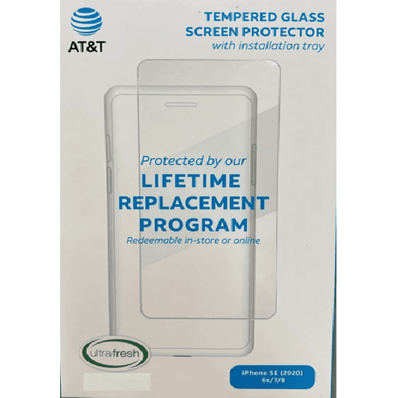 AT&T Tempered Glass Screen Protector For  iPhone SE (2020-2022)/8/7