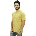 thumbnail image 4 of Atasi Men's Short Sleeve Beige Cotton Mandarin Collar Shirt Ethnic Clothing-X-Large, 4 of 6