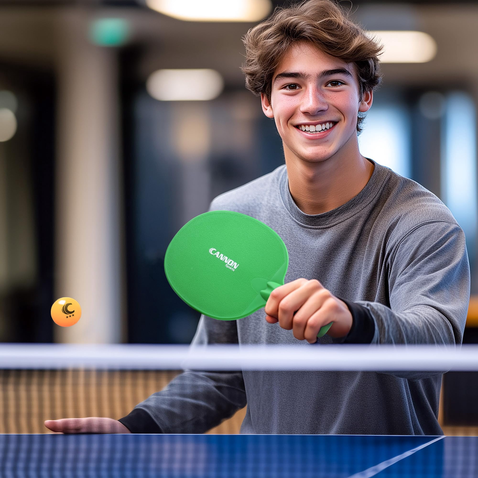 Cannon Sports Unbreakable Table Tennis Paddles - Waterproof & Weather Resistant Table Tennis Rackets for Indoor & Outdoor Use – Textured Easy Grip Handle – Multiple Color Options (Orange)