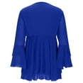 thumbnail image 6 of Busydd Womens Tops Trendy Glittery 3/4 Length Sleeve Ladies Tops and Blouses Comfy Solid Color V Neck Ruffle Womens Tops Dressy Casual S, 6 of 7