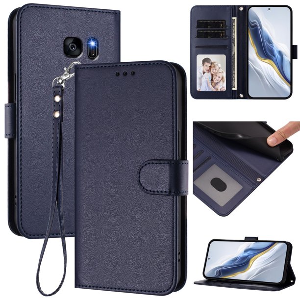 Funda Cartera GANGXUN para Samsung Galaxy S7 Edge – Cierre Magnético, Protección RFID, Correa Desmontable, Compatible con Carga Inalámbrica
