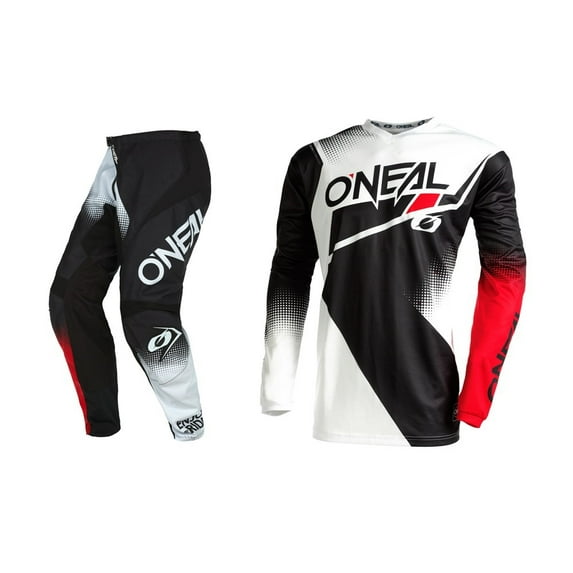Oneal Element Racewear Black/White/Red Jersey Pant Combo (4X-Large / Pant W40)