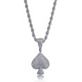 thumbnail image 2 of LAICAIW Iced Out Club Diamond Heart Spade Playing Cards Simulated Lab diamonds Pendant Necklace, 2 of 6