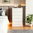 thumbnail image 6 of Dressers 6 Drawers Dresser for Bedroom, Tall Dresser for Bedroom, Modern Chest of Drawers with Concealed Handles, Vertical Wood Storage Cabinet for Bedroom, Living Room, Entryway, White,Chests Of Dra, 6 of 11