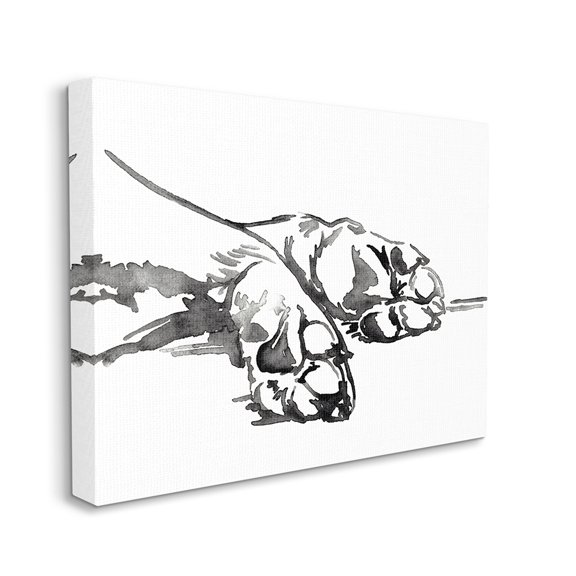 Stupell Industries Pet Animal Paws Minimal Ink Linework Canvas Wall Art by Jennifer Paxton Parker