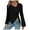Black, variant on Ladies' Elegant Irregular Drawstring Long Sleeved Women's Clothing Design Sense Versatile Top T Shirt
