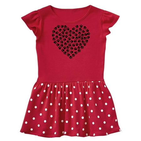 

Inktastic Heart Made Of Paws Dog Paws Puppy Paws - Black Gift Baby Girl Dress