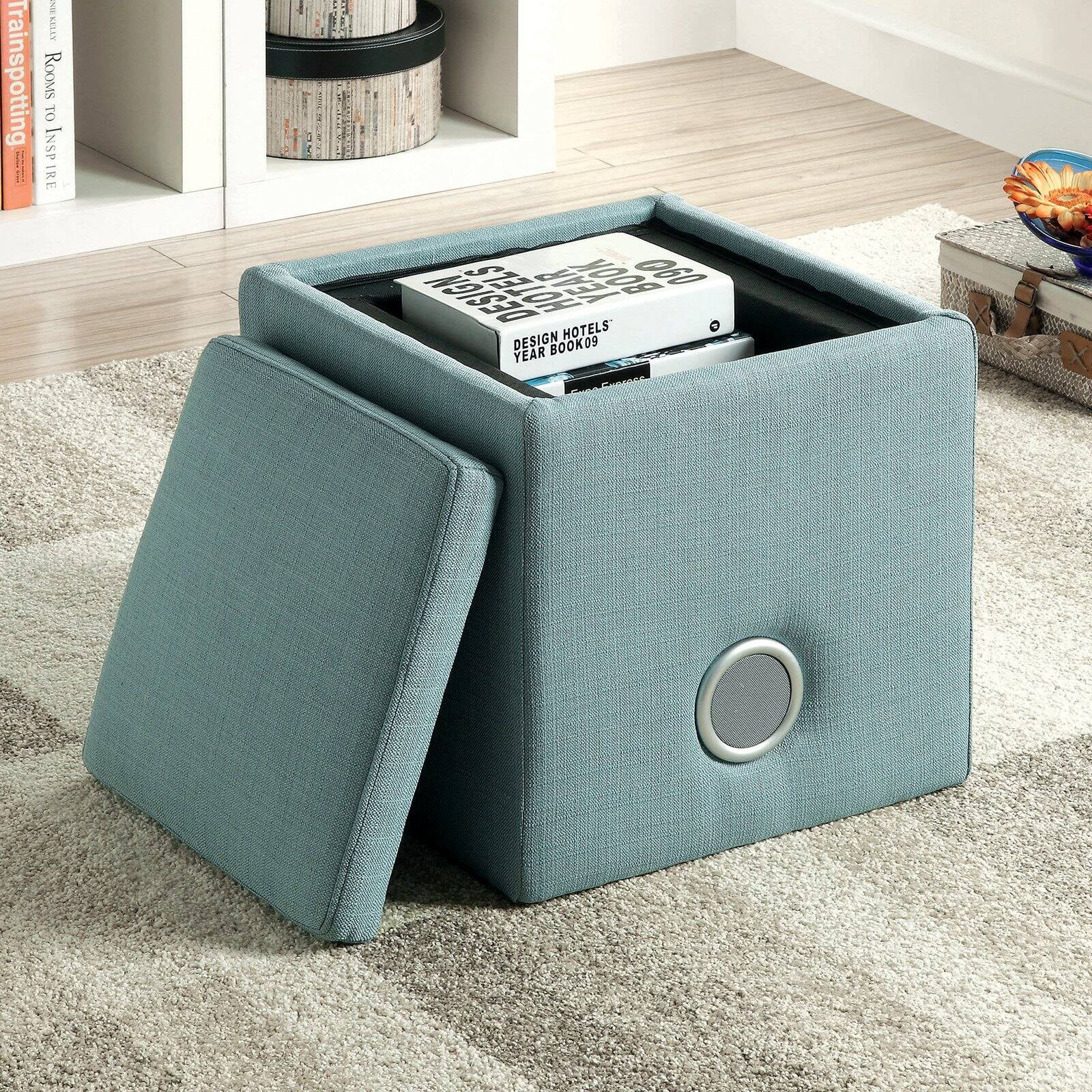 Furniture of America Mini Cube Storage Ottoman with