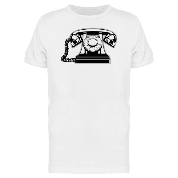Old Telephone Drawing B&W Tee Men's -Image by Shutterstock