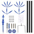 thumbnail image 4 of Lttoisl Harlow Metal Wind Spinner Rotator for Garden & Outdoor Decor, Iron Weather-Resistant Yard Art, Retro Style Kinetic Windmill, 7.8 x 35.1 Inch, Blue or Red, 4 of 8