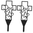 thumbnail image 4 of 2 Count Garden Plugin Cemetery Flowers for Grave Stake Memorial Ornaments Outdoor Father Black, 4 of 8