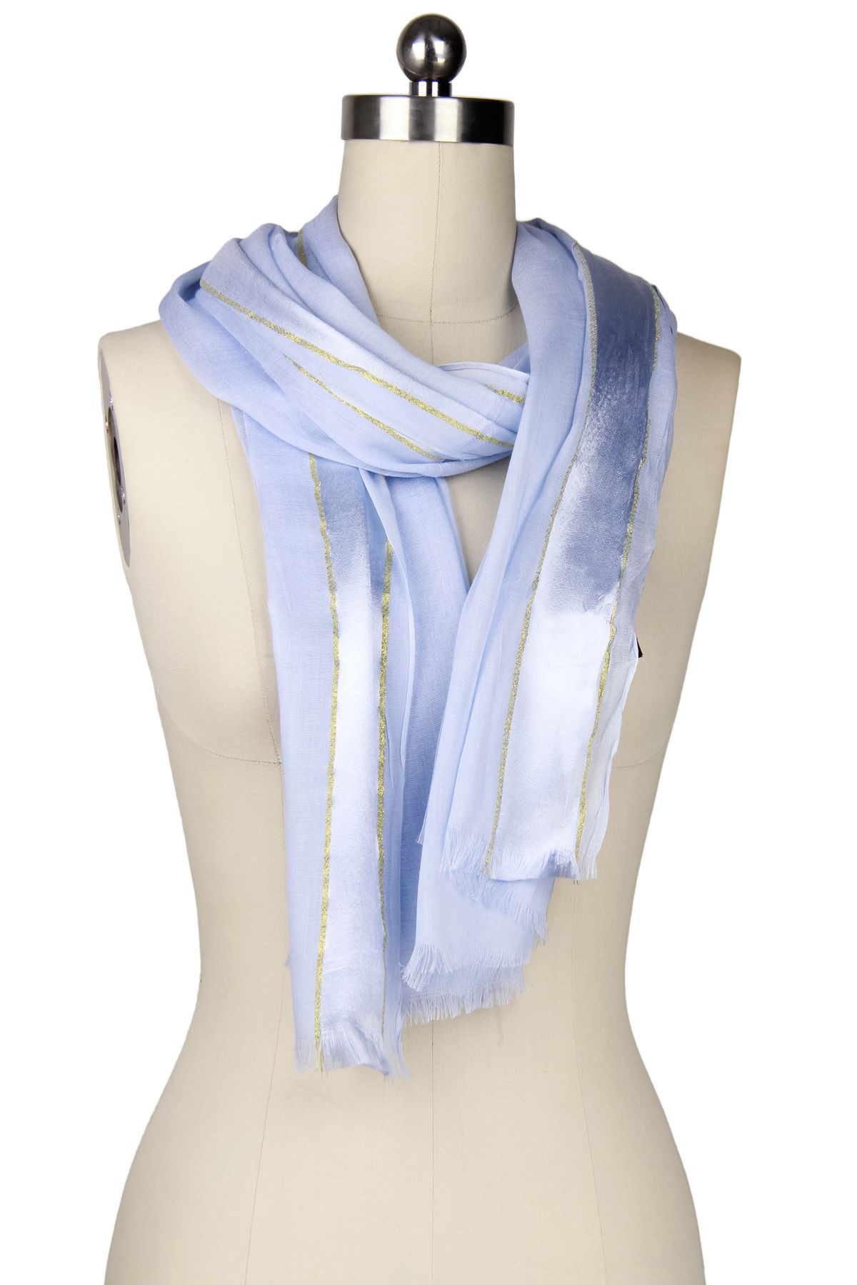 Veroma Semi Sheer Satin Scarf with Shiny Trim