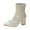 White, variant on Lovskoo 2024 Dressy Ankle Boots for Women Chunky Stacked Heel Pointed Toe Vintage Leather Fashion Ladies Comfortable Slip On Shoes High-Heeled Western Boots White