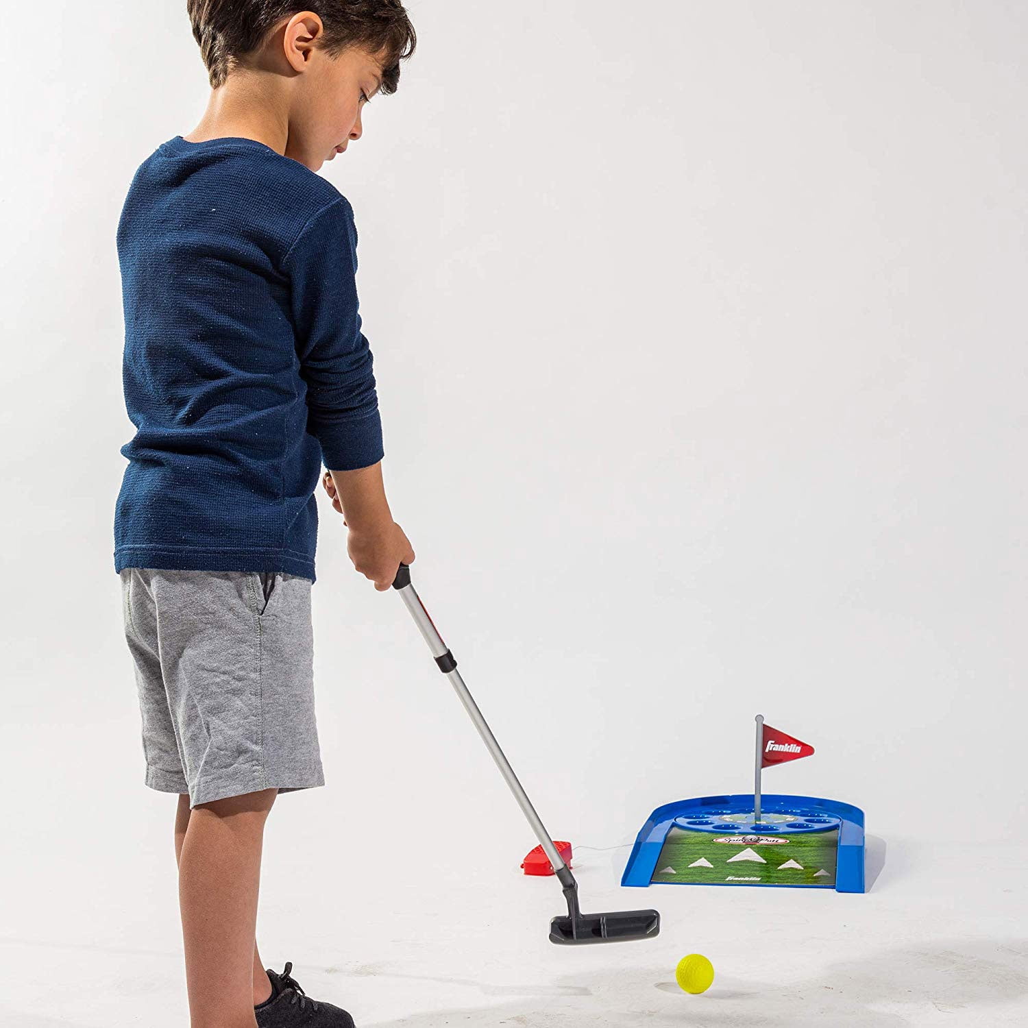 Franklin Sports Mini Putt Golf Game for Kids - Spin n' Putt Electronic  Putting Game - Indoor Mini Golf for Kids Toddlers - Putter Balls Included