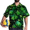 thumbnail image 4 of Saint Patrick's Day Men's Short Sleeve Poplin Button Down Hawaiian Printed Summer Beach Shirt, Unisex, 4 of 6