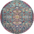 thumbnail image 2 of Addison Rugs Mayfield Premium Machine Washable Transitional Aztec Teal Round Rug, 8' x 8', 2 of 6