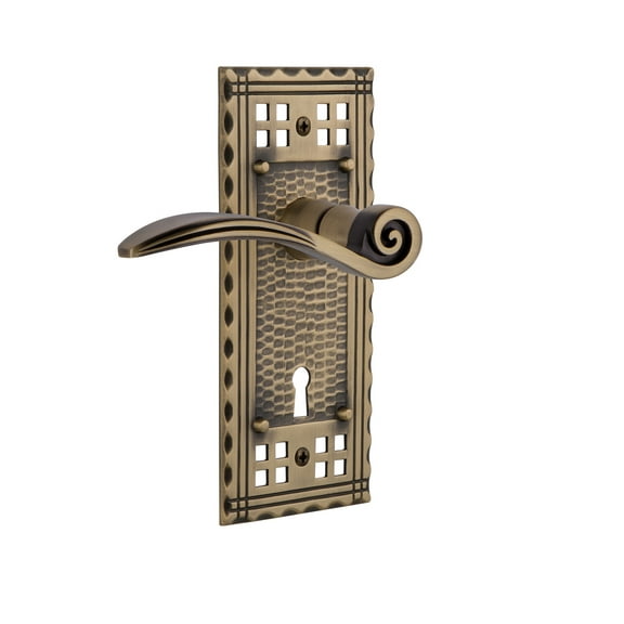 Nostalgic Warehouse Craswn_Psg_234_Kh Swan Passage Door Lever Set - Brass