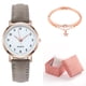 thumbnail image 1 of Reloj clásico de cuarzo para mujer con esfera luminosa y correa de piel esmerilada. Reloj retro pequeño y redondo con pulsera y caja. Ideal para decoración de interiores y exteriores., 1 of 1