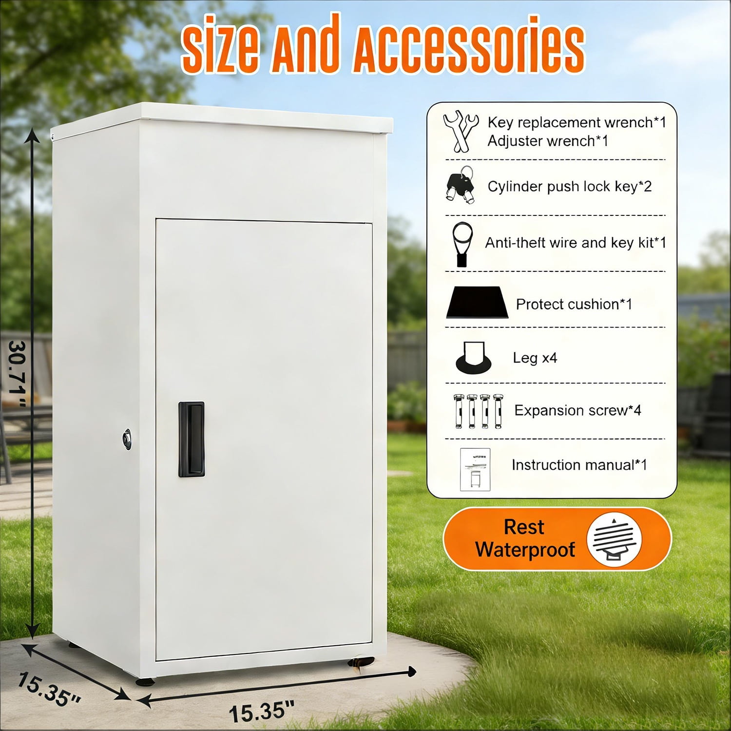 Package Delivery Boxes for Outside, Large Metal Parcel Drop Box, Anti-Theft Parcel Mailbox with Coded Lock, Waterproof Parcel Storage Box for House