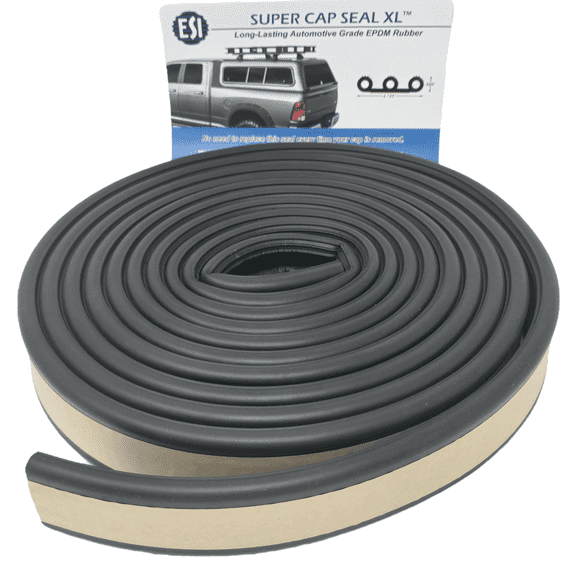 ESI Super Cap Seal XL 20 FT (2 1/8" Width x 1/2" Height x 20' Length) EPDM Rubber for Truck Toppers Over 200 lbs