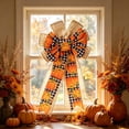 thumbnail image 5 of 2026 Halloween Indoor Decorations Thanksgiving Decorations Home Decor Faux Ribbon Ornaments Season Pumpkin Wreath Bow, 5 of 6