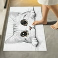 thumbnail image 2 of Yayeee Bath Rug for Bathroom Floor Non Slip Contour Fluffy Soft Absorbent Mat, 20"x24", White Cat, 2 of 7