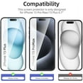 thumbnail image 2 of 3-Pack Afflux Tempered Glass Screen Protector Compatible with Apple iPhone 15 Pro Max and 15 Plus, Anti-Scratch, Bubble Free, 100% Clear, In Retail Package, 2 of 5