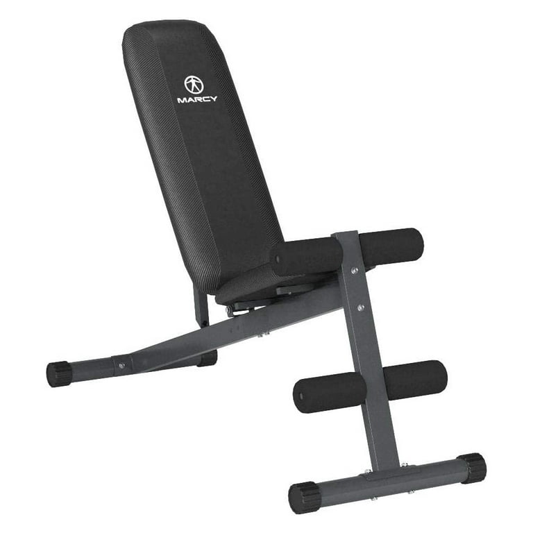 Marcy SB 261W Utility Bench for Upright Incline Decline and Flat Exercise Bundle with Deco Essentials 27 Ounce Water Bottle and Workout Cooling
