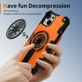 thumbnail image 6 of Strong Magnetic for iPhone 15 Case with Hidden Stand, Compatible with Mag-Safe, Military Grade Drop Protection, Built-in Kickstand for iPhone 15 Heavy Duty Shockproof Cover, Orange, 6 of 7