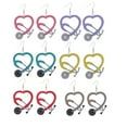 thumbnail image 4 of Wentin Earrings Clearance! Day Earrings Doctors Color Earphones Wooden Heart Earrings, 4 of 9