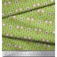 thumbnail image 2 of Soimoi Green polyester Crepe Fabric Geometric,Anemone & Hand Mirror Vintage Print Fabric by Yard 52 Inch Wide, 2 of 3