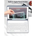thumbnail image 3 of Aoub Keyboard Case for iPad 6th / 5th Generation 2018/2017 9.7 Inch, iPad Air / Air 2, Magnetic Detachable Wireless Bluetooth Folio Stand Rechargeable Keyboard Cover with Pencil Holder, Purple, 3 of 8