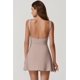 thumbnail image 2 of Vestido de tenis QINSEN, vestido de entrenamiento para mujer con pantalones cortos, color cacao, 2 of 6