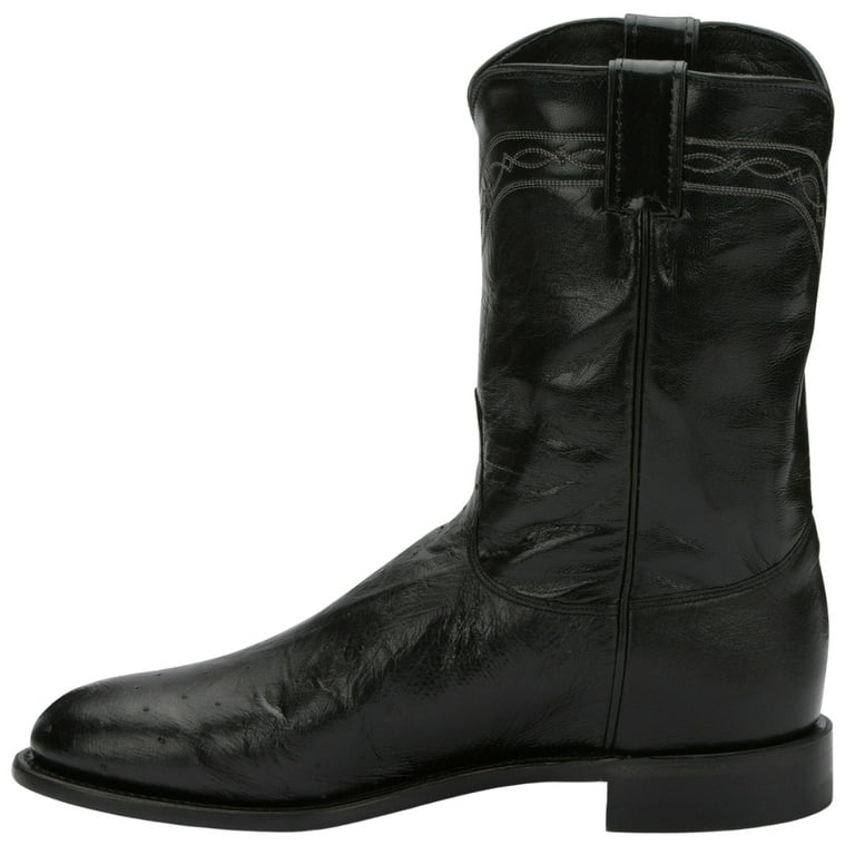 Justin smooth ostrich top roper cowboy boots