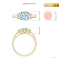 thumbnail image 4 of ANGARA Natural Three Stone Oval Aquamarine and Half Moon Diamond Ring in 14K Yellow Gold for Women (Size-7x5mm) | March Birthstone, Anniversary, Jewelry Gift for Women | Natural Aquamarine Ring, 4 of 9