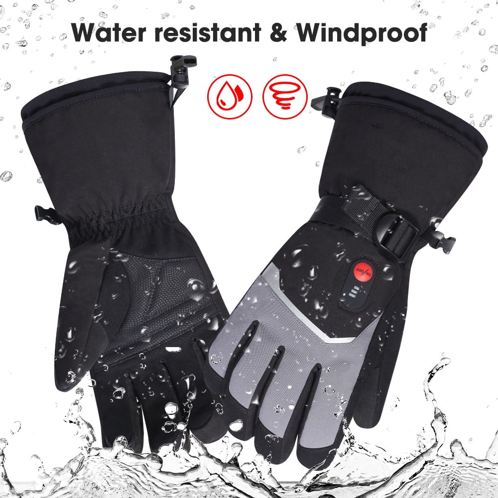 Snow Deer Gloves for Men Women, Rechargeable Electric Heated Gloves ,Heated Skiing Gloves and Snowboarding Gloves