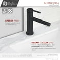 thumbnail image 4 of Stylish Single Handle Matte Black Bathroom Faucet Height 6" B-108N, 4 of 12