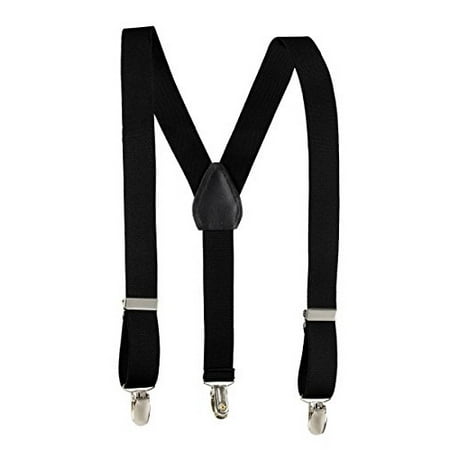 Youth Hockey Suspenders Fit Rite Kids and Baby Adjustable Elastic Solid Colors Unisex Children Suspenders (Youth 36 Inch, Black) ()