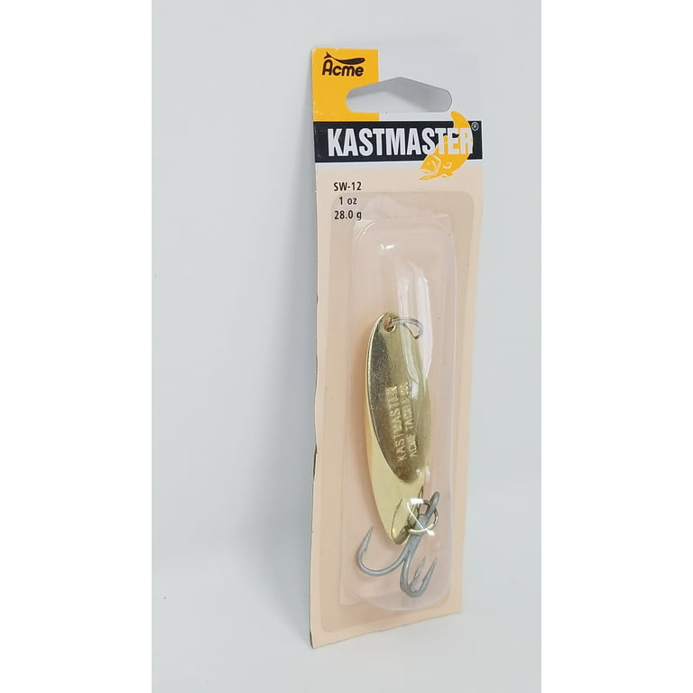 Vintage Acme Kastmaster, 1oz Gold / Green fishing spoon #11259
