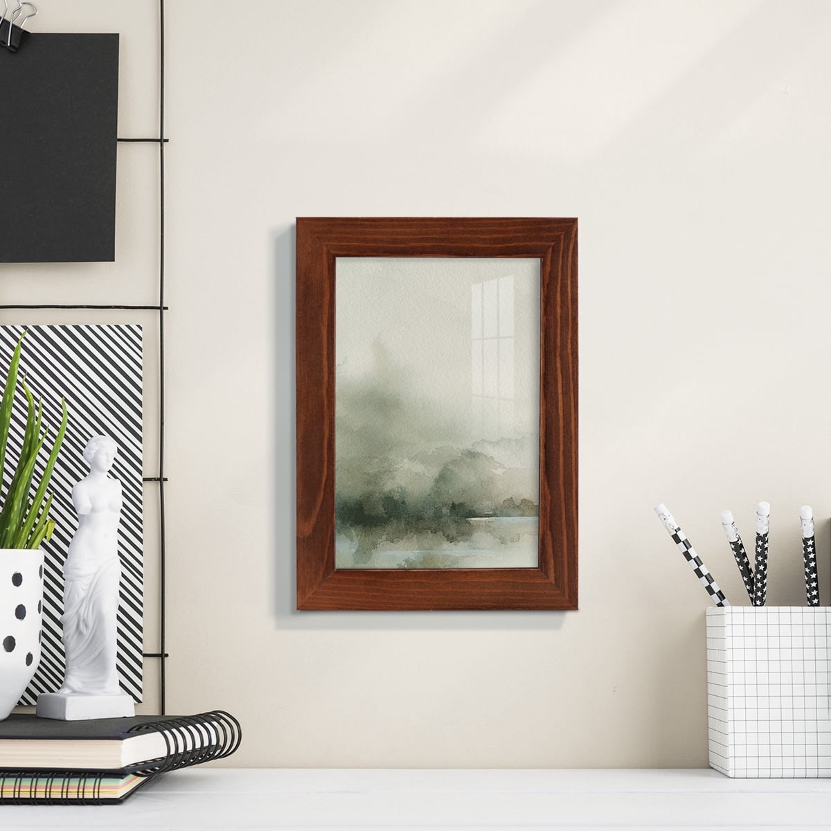 Heavy Fog I - Framed Print w/glass - Chestnut