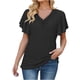 thumbnail image 2 of Fiudx Ofertas y Liquidaciones Camiseta Holgada Informal con Cuello En V y Manga de Retales de Color Sólido para Mujer, 2 of 7